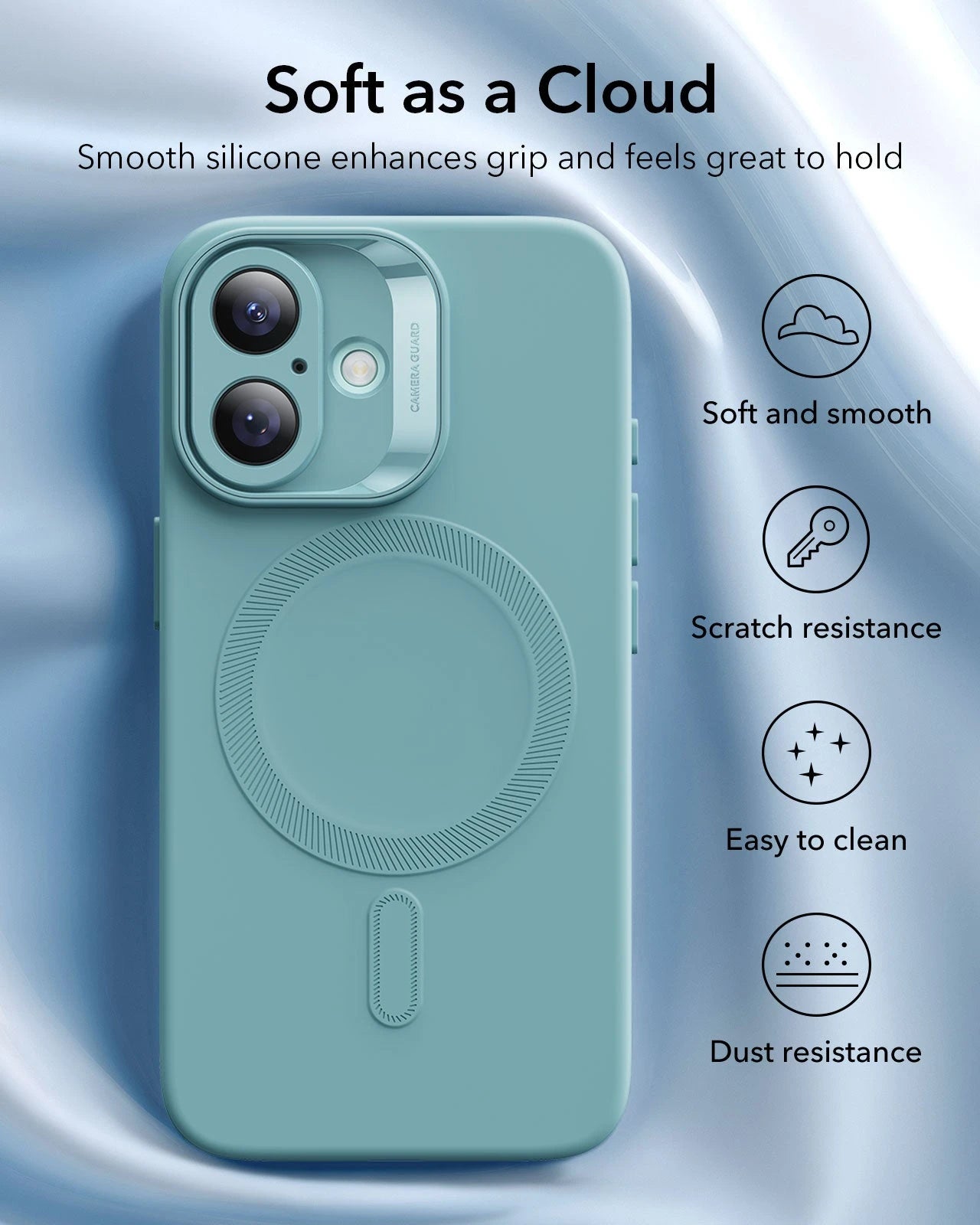 iPhone 16 Plus Cloud Soft Magnetic Case (Camera Control) - Teal ESR ESR
