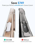iPhone 16 Pro Max Classic Hybrid Magnetic Case (Camera Control, Stash Stand) & Privacy Screen Protector Bundle - Clear ESR ESR