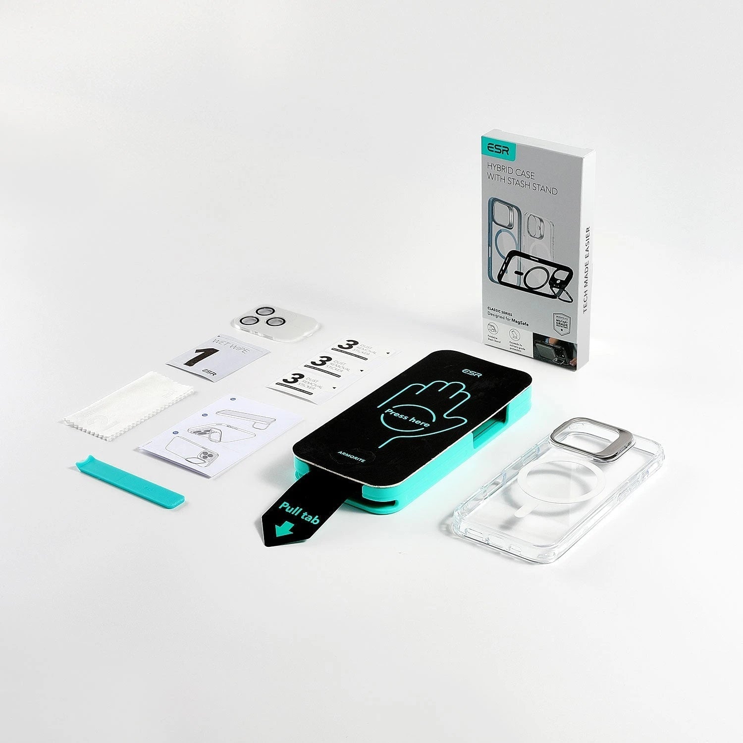 iphone 16 pro clear magsafe case with screen protector