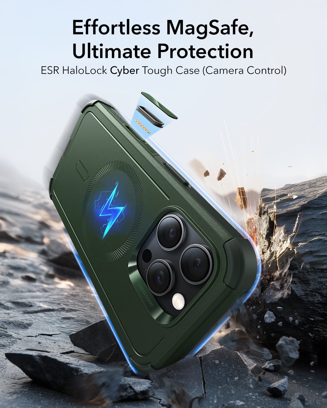 iPhone 16 Pro Cyber Tough Magnetic Case (Camera Control) - Army Green ESR ESR