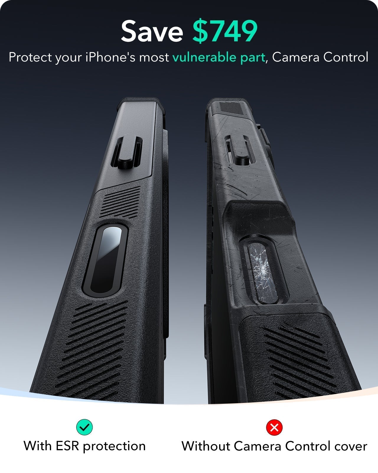 iPhone 16 Pro Cyber Tough Magnetic Case (Camera Control) - Black ESR ESR