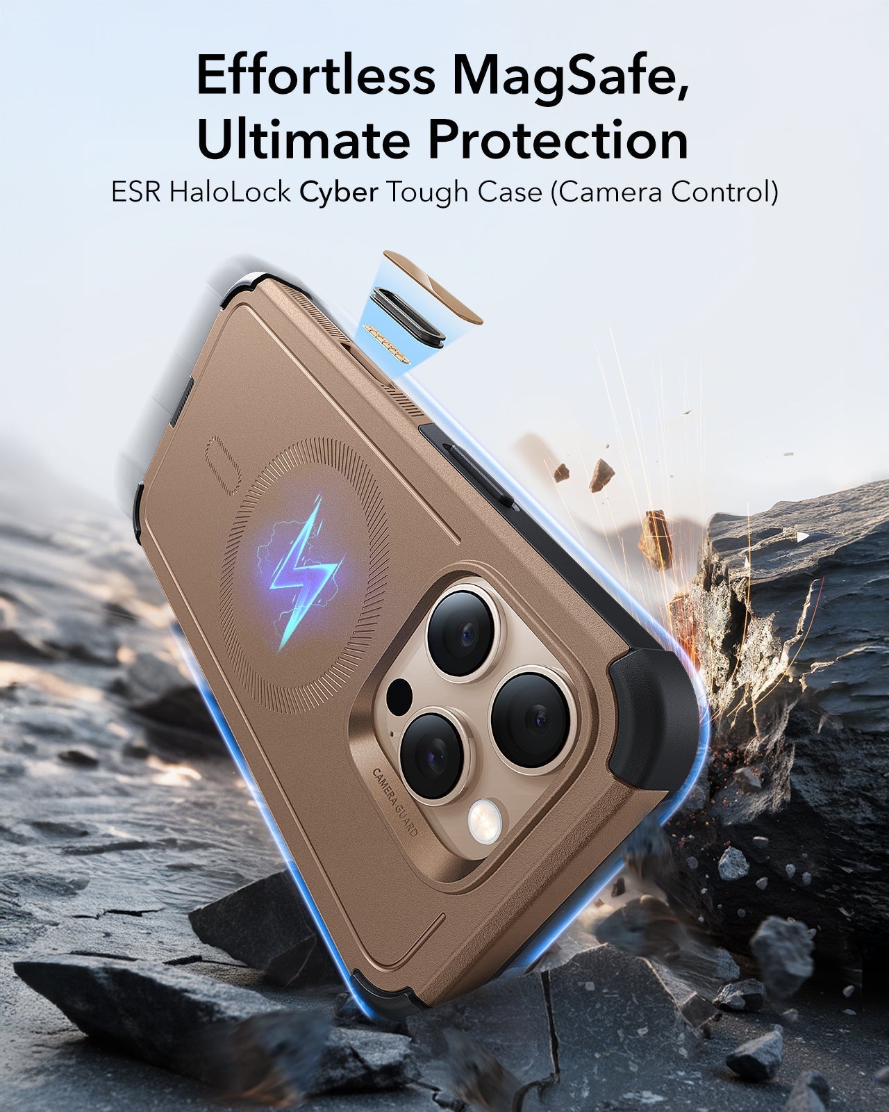 iPhone 16 Pro Cyber Tough Magnetic Case (Camera Control) - Desert Titanium ESR ESR
