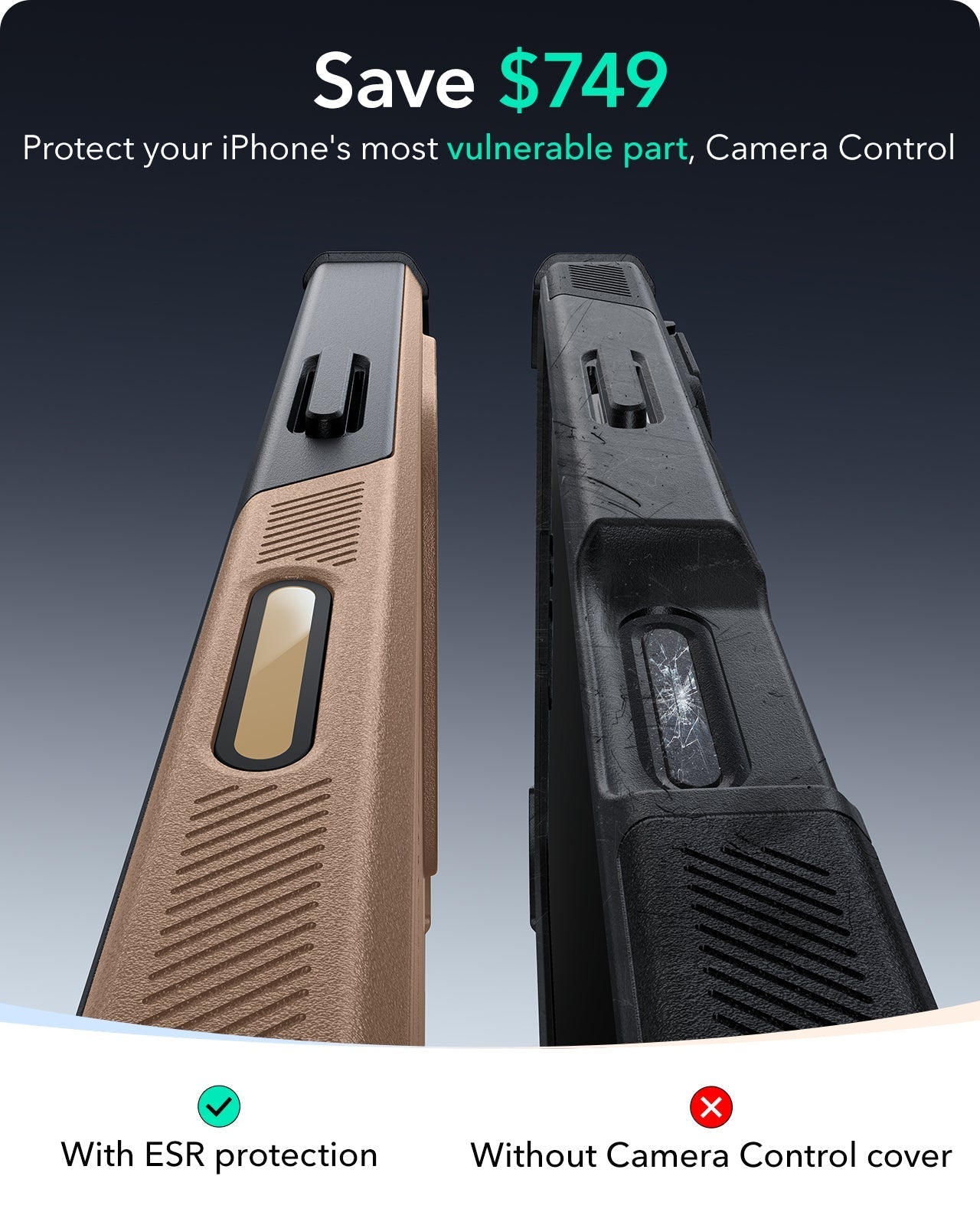 iPhone 16 Pro Cyber Tough Magnetic Case (Camera Control) - Desert Titanium ESR ESR
