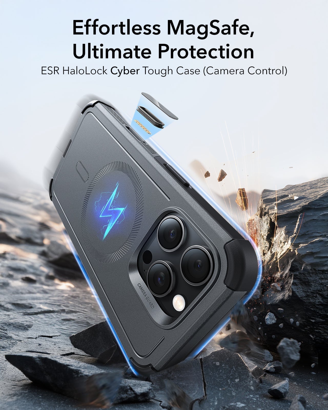 iPhone 16 Pro Cyber Tough Magnetic Case (Camera Control) - Grey ESR ESR