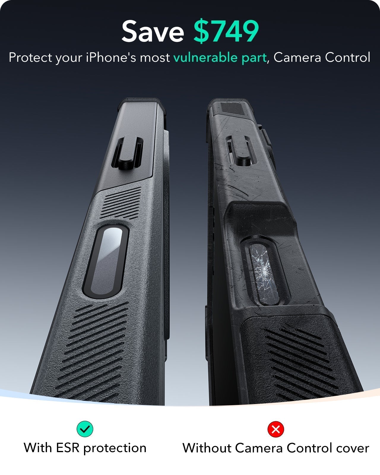 iPhone 16 Pro Cyber Tough Magnetic Case (Camera Control) - Grey ESR ESR