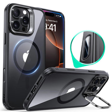 iPhone 16 Pro Max HaloLock Classic Hybrid Case (Camera Control, Stash Stand) - Clear Black ESR ESR