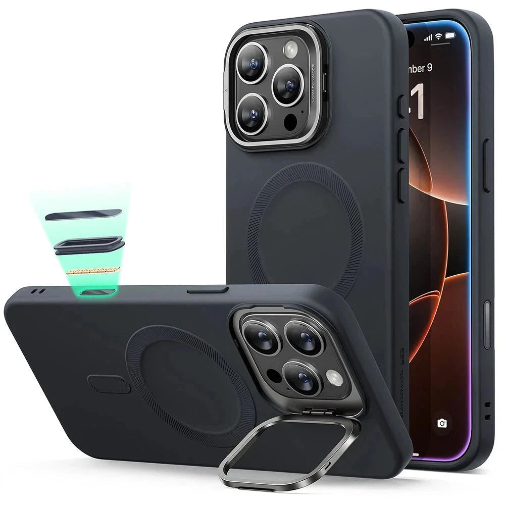 iPhone 16 Pro Max Cloud Soft Magnetic Case (Camera Control, Stash Stand) - Black ESR ESR