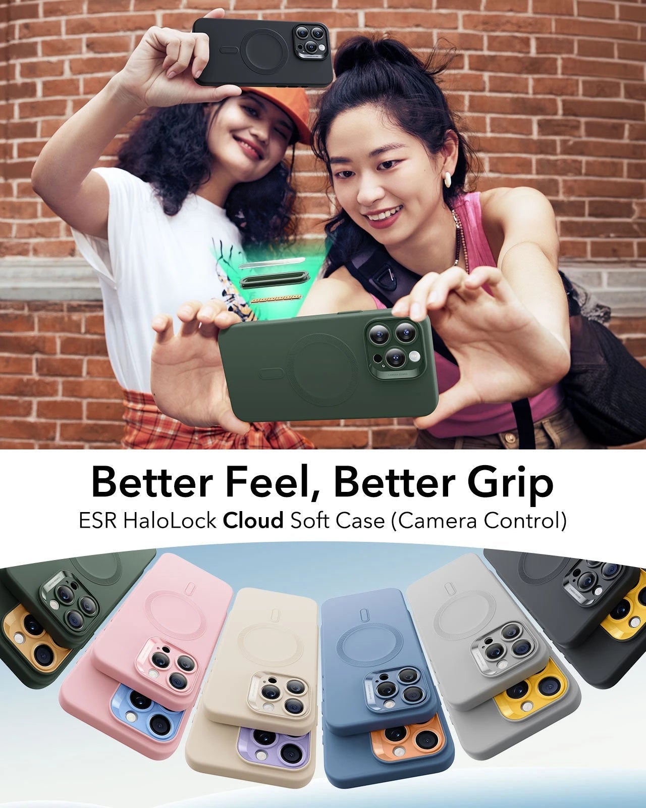 iPhone 16 Pro Cloud Soft Magnetic Case (Camera Control) - Green ESR ESR