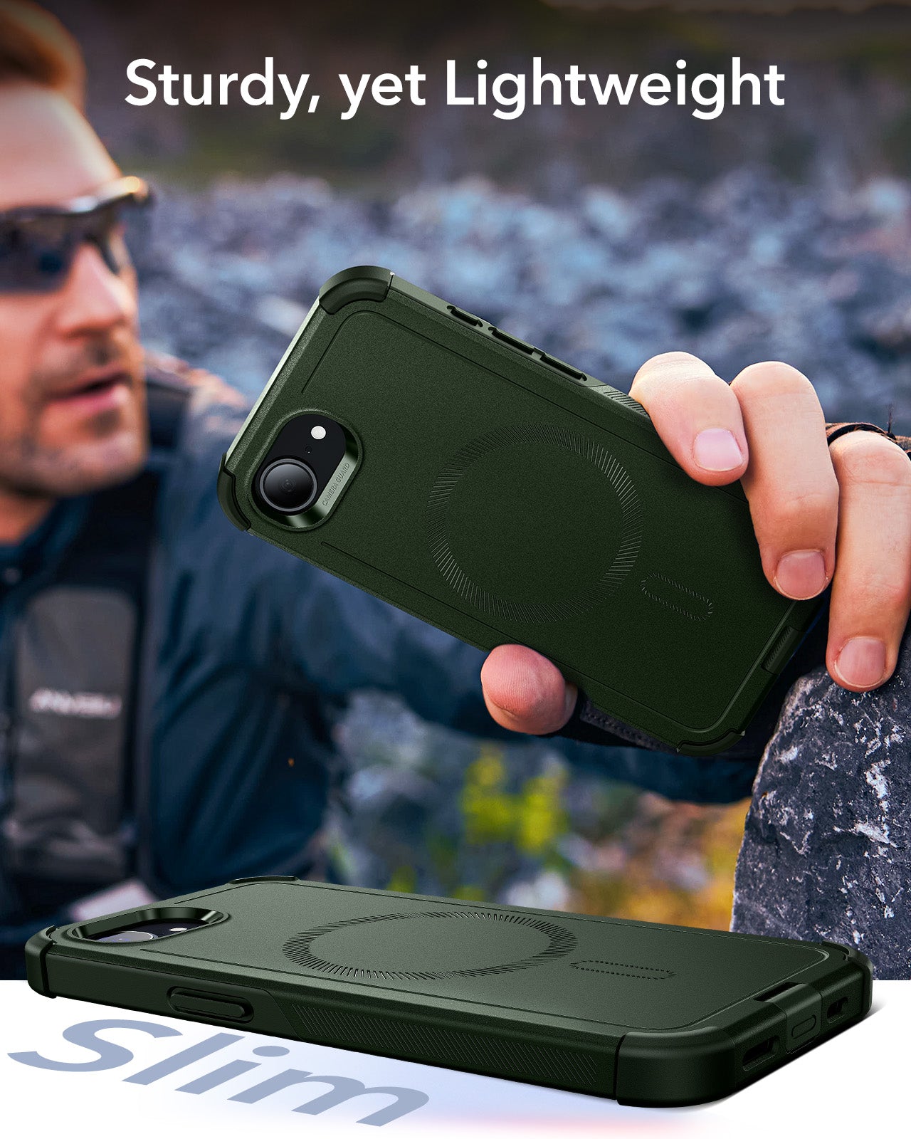 iPhone 16e HaloLock Cyber Tough Case - Dark Green ESR