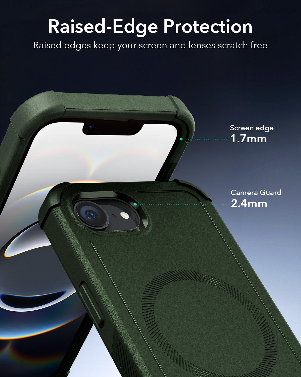 iPhone 16e HaloLock Cyber Tough Case - Dark Green ESR