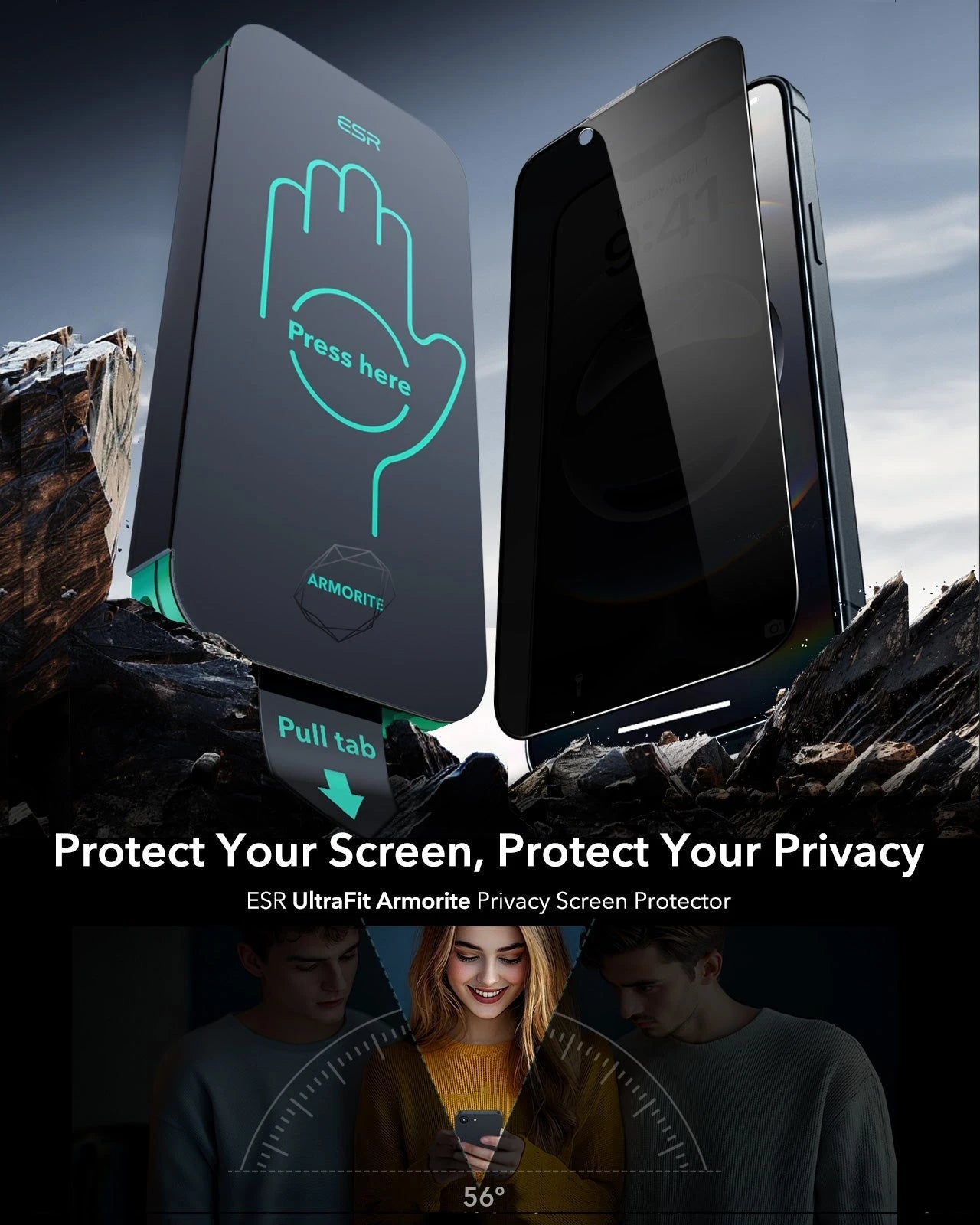 iPhone 16e UltraFit Armorite Privacy Screen Protector - 3 Pack ESR ESR