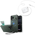 iPhone 18 Pro Cyber Tough Magnetic Case with Camera Control and Flex Stand, Plus Xtend 45W Retractable Charger Bundle - Olive Green
