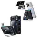 iPhone 18 Pro Max Classic Hybrid Magnetic Case with Camera Control and Flex Stand, Plus Geo Wallet Stand Bundle - Clear Black