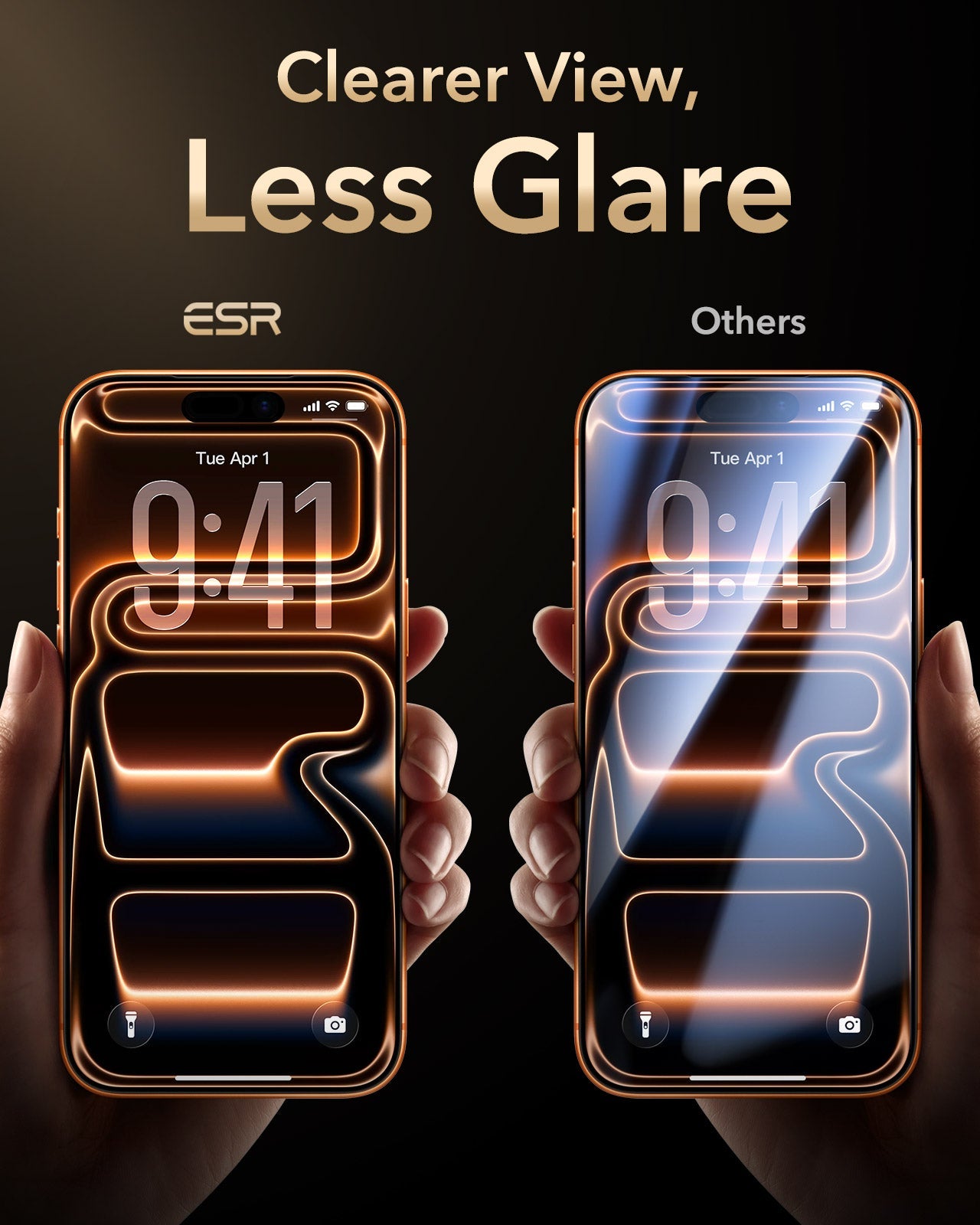 ESR iPhone 18 Pro Max Corning Glass Screen Protector Clearer View,  Less Glare