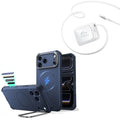 iPhone 18 Pro Max Cyber Tough Magnetic Case with Camera Control and Flex Stand, Plus Xtend 45W Retractable Charger Bundle - Navy Blue