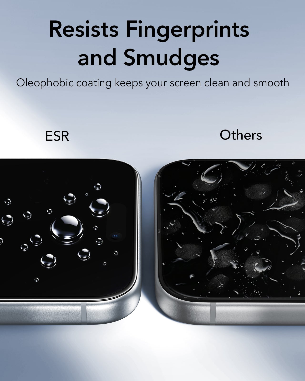 ESR iPhone 18 Pro Max Tempered Glass Privacy Screen Protector Resists Fingerprints and Smudges