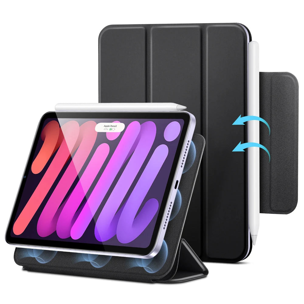 black ipad mini 6 case with pencil holder 