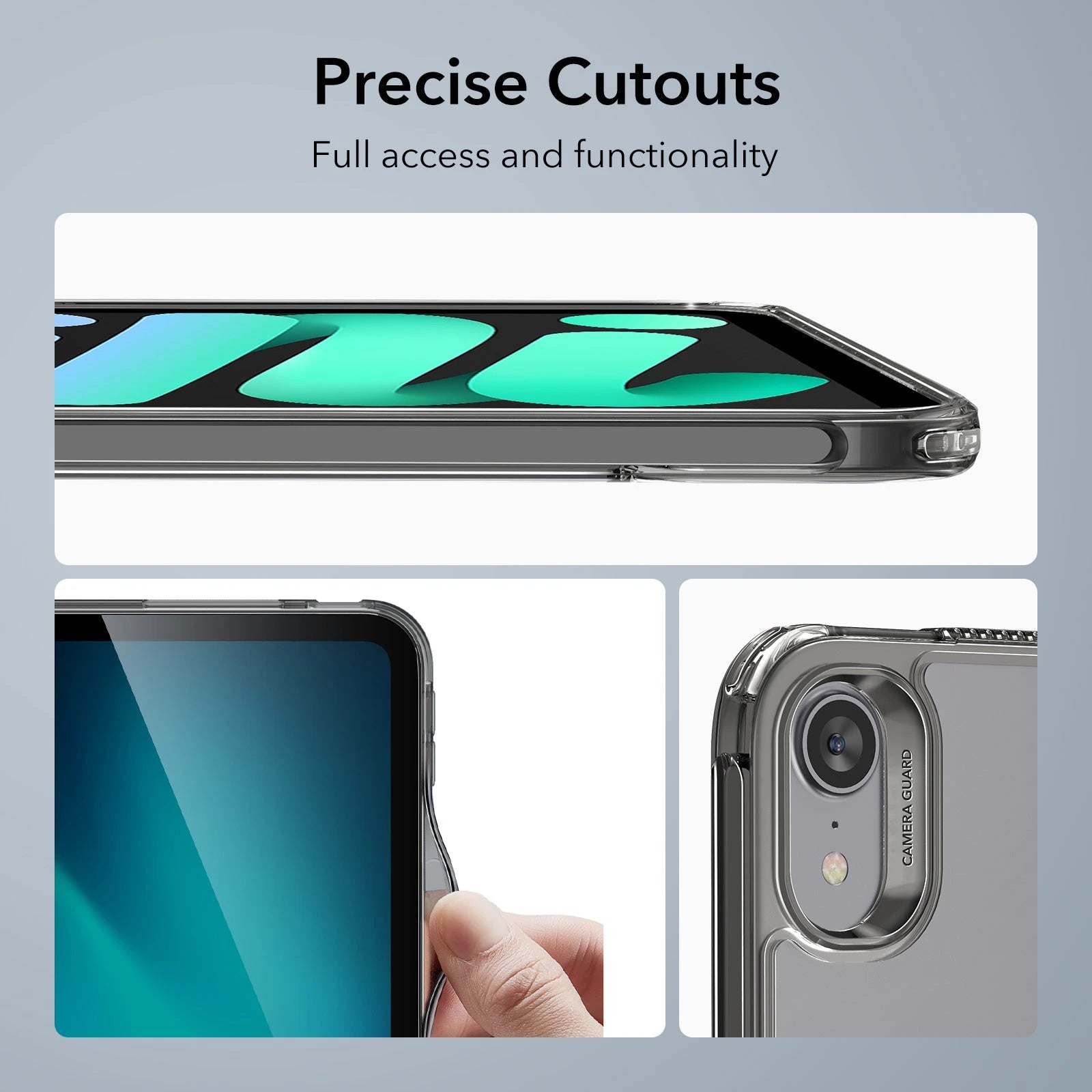 ipad mini 7 mini 6 clear case with precise cutouts