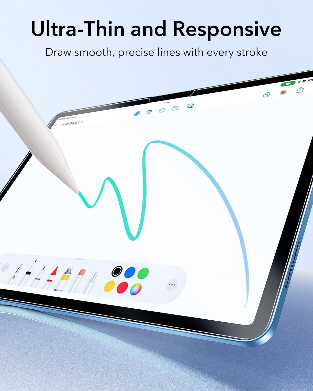 iPad 11" (A16, 2025) Paper-Feel Tempered-Glass Screen Protector Set - 2 Paper-Feel Tempered-Glass + 2 UltraFit Classic ESR ESR