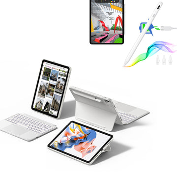 iPad 10th Gen Shift Keyboard Case (Detachable) With Pencil Bundle- US Layout-White