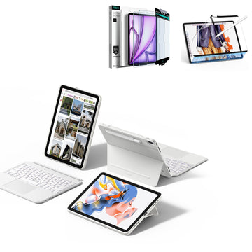 iPad Air 13" (M4) 2026 Shift Tastatur-Hülle (abnehmbar) Schutz Paper-Feel Bundle - DE Layout - White