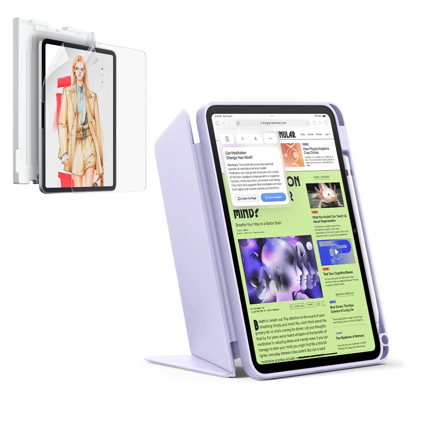 iPad 11" (A16, 2025) Flip Art Bundle - Light Purple ESR ESR