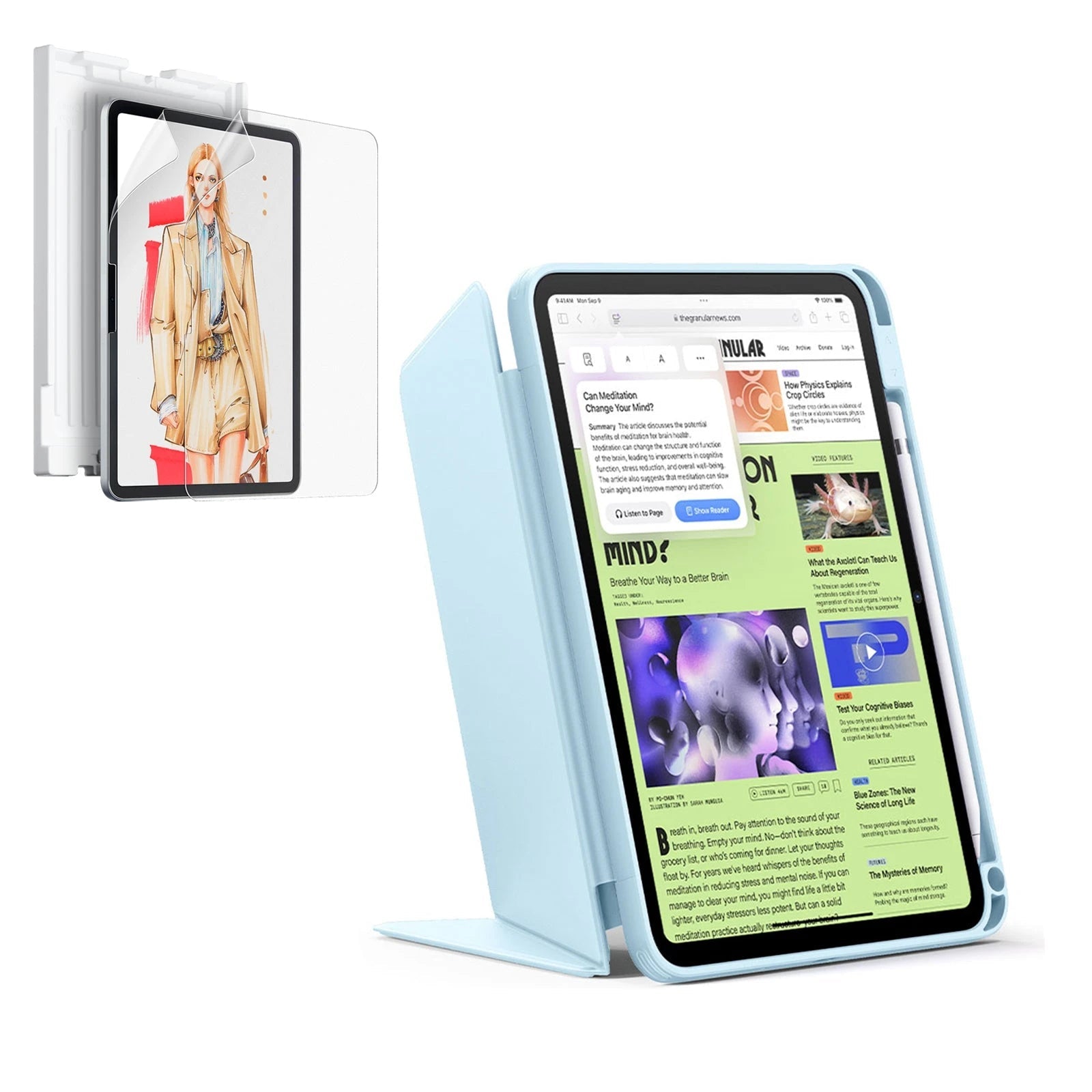 iPad 11" (A16, 2025) Flip Art Bundle - Sky Blue ESR ESR