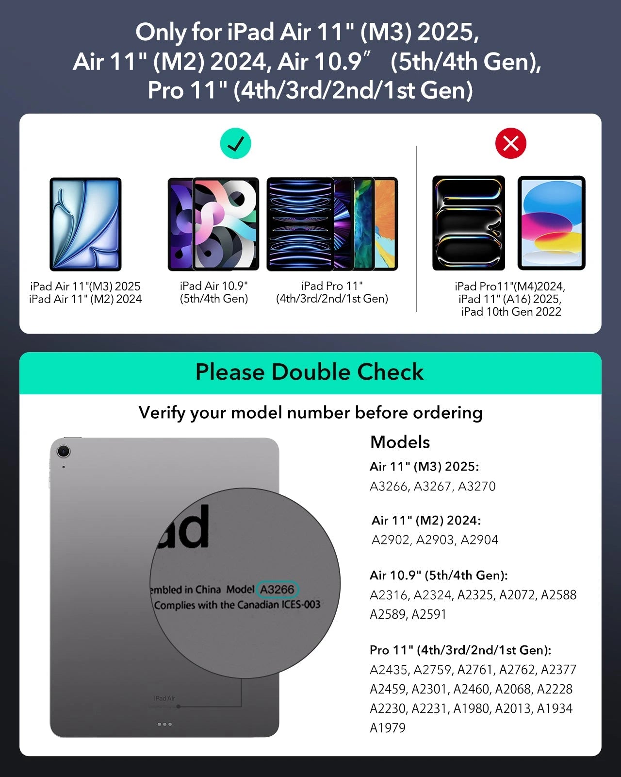 iPad Air 11” (2025) Rebound Magnetic Keyboard Case 360 - US Layout-Black ESR ESR