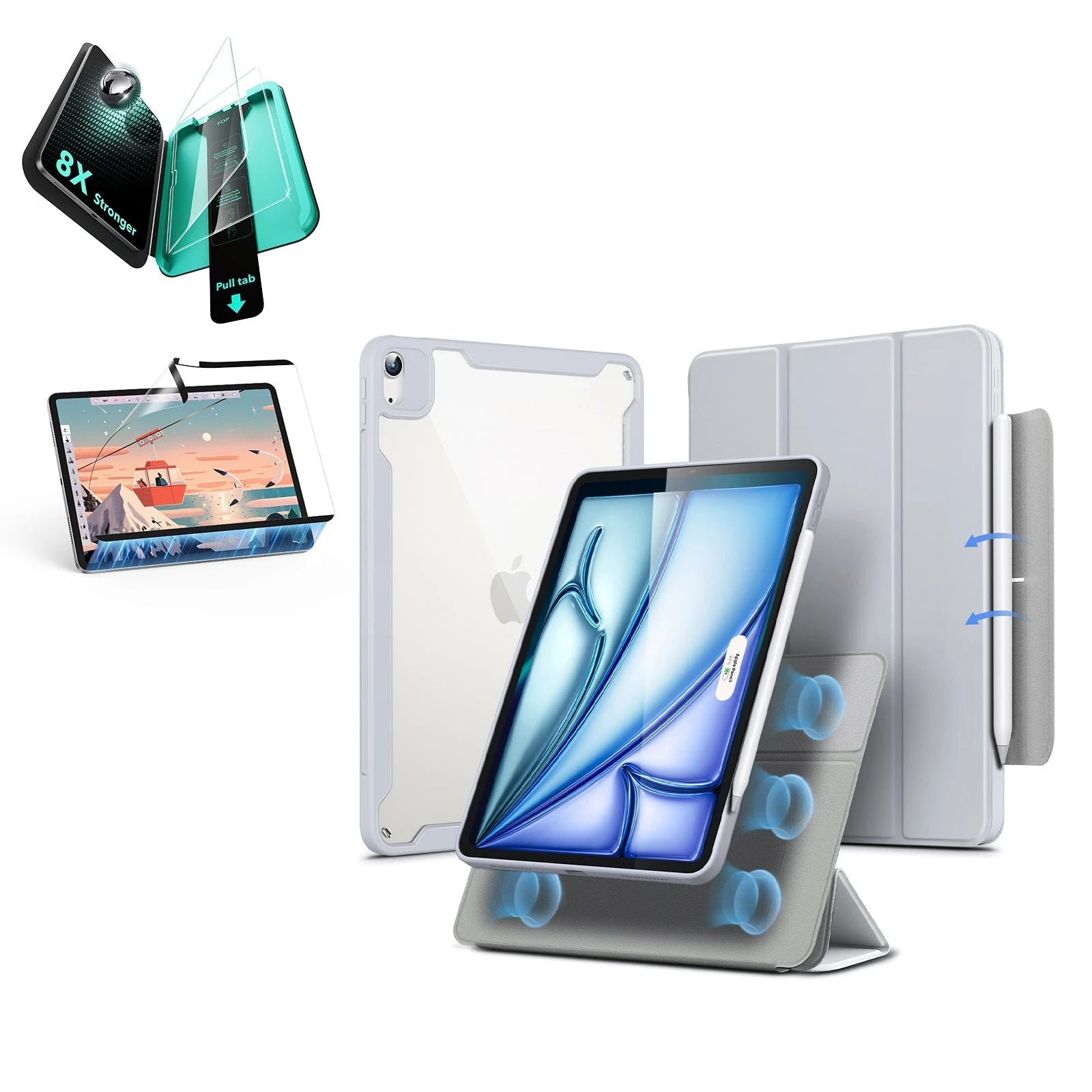 iPad Air 11″ (2025) Rebound Transformation Bundle - Grey ESR ESR