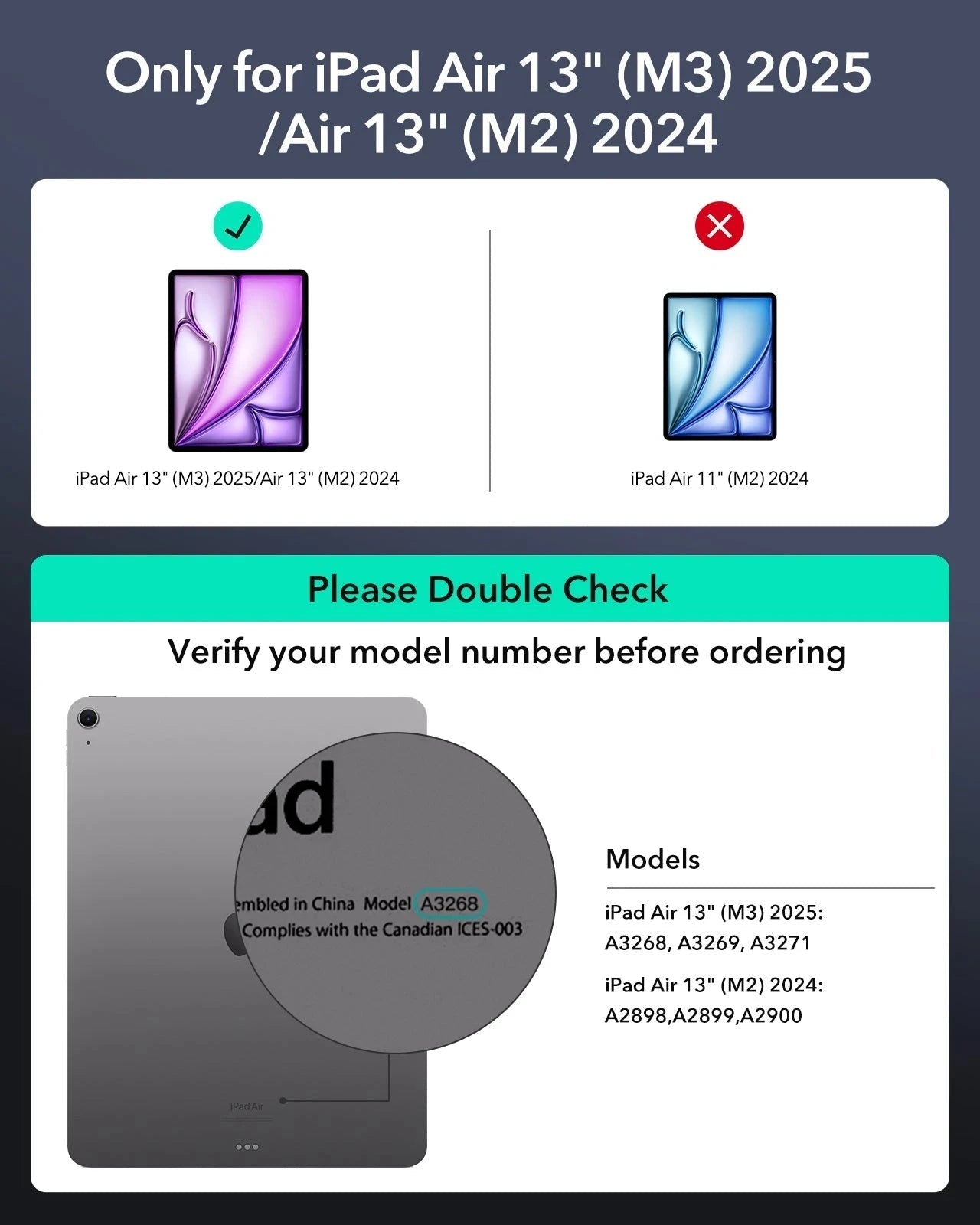 iPad Air 13”(2025) Rebound Magnetic Keyboard Case 360 - US Layout-Purple ESR ESR