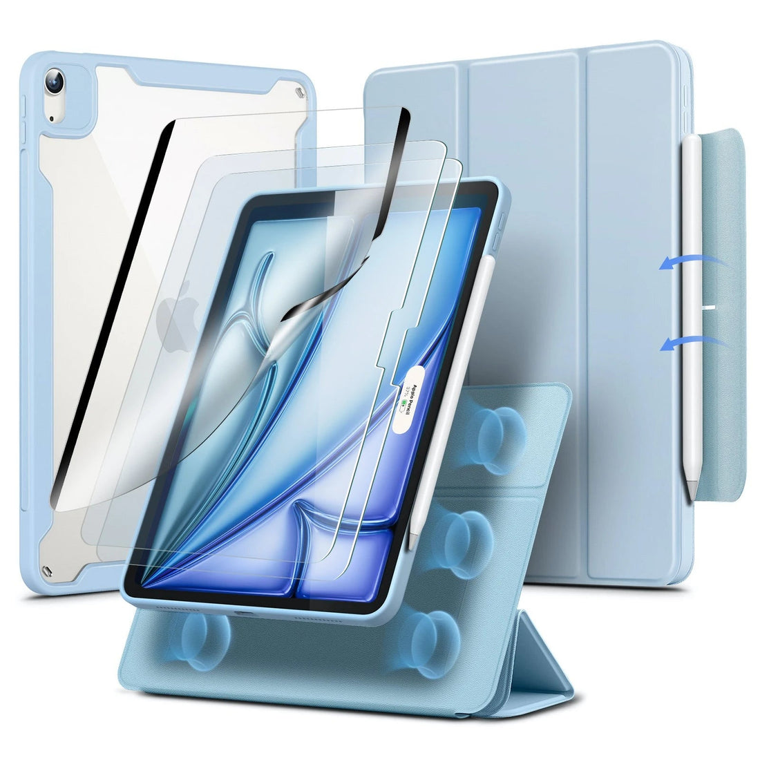 blue  ipad air 11 inch case and screen protector （m2）