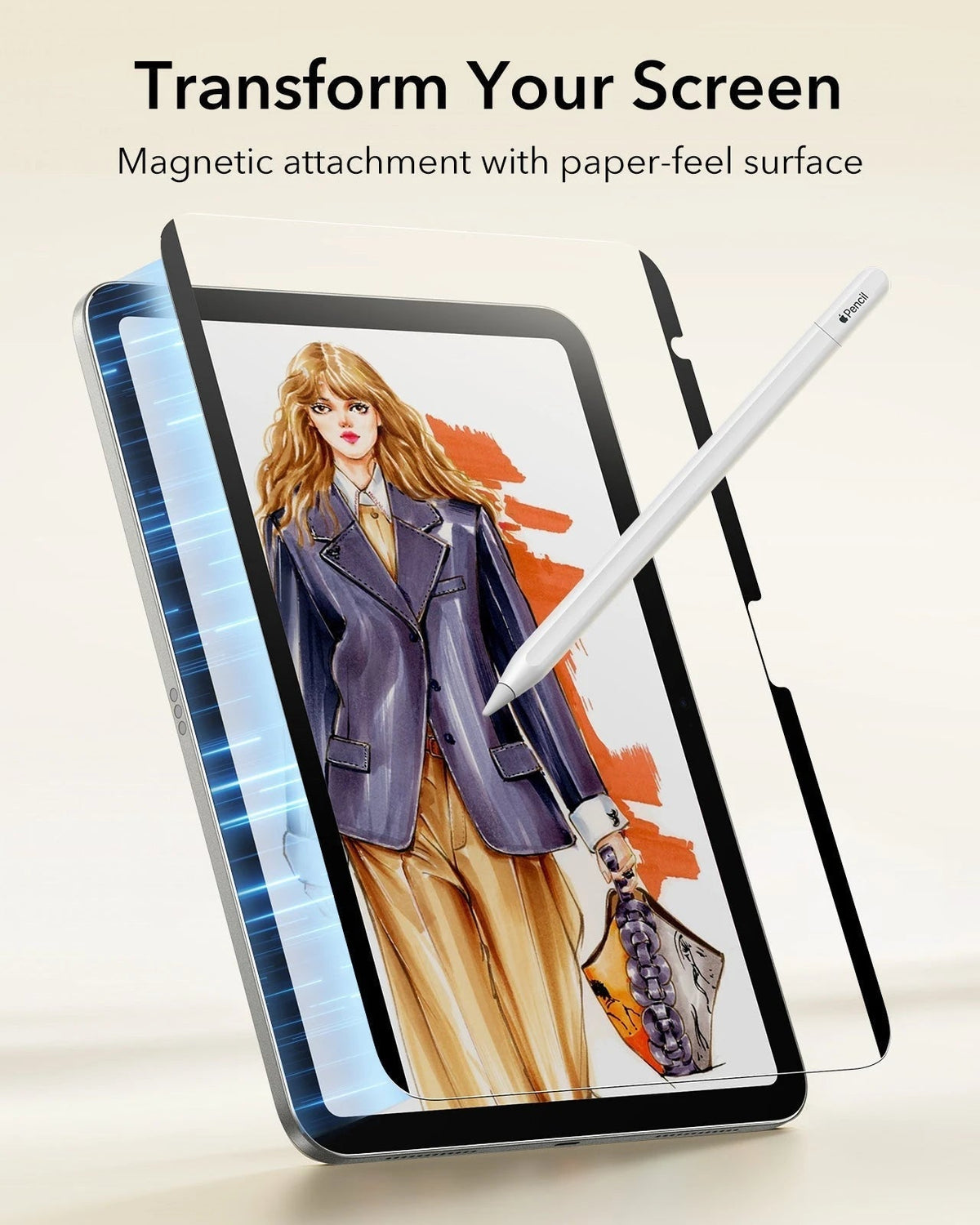 iPad 11" (A16, 2025) Paper-Feel Magnetic Screen Protector Set - 1 Paper-Feel Magnetic + 2 UltraFit Classic ESR ESR