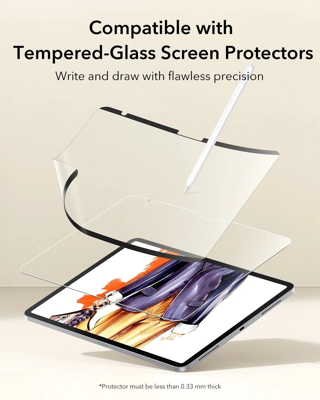 iPad 11" (A16, 2025) Paper-Feel Magnetic Screen Protector Set - 1 Paper-Feel Magnetic + 2 UltraFit Classic ESR ESR